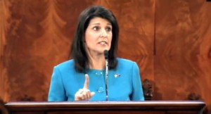Gov. Nikki Haley gives the 2015 State of the State address, 2015.