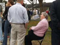 A voter waits in a past election to vote.