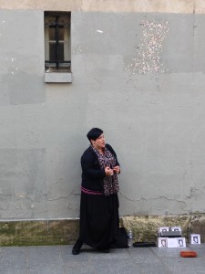 This woman performed opera on the streets of the Marais district -- quite a different kind of busker.