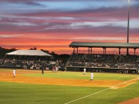 Sunset at Joseph P. Riley Jr. Stadium in Charleston.