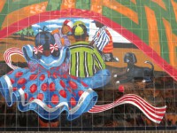 PHOTO:  Colorful mural at downtown school