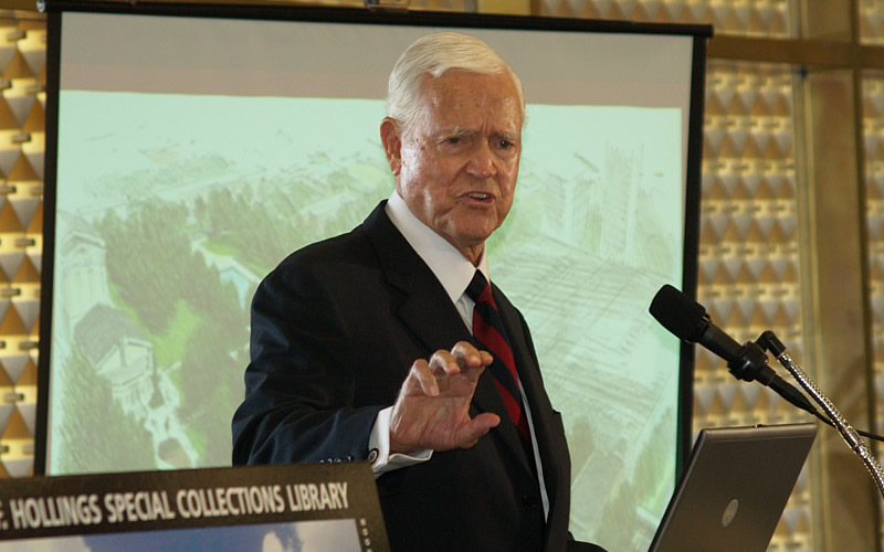 Former U.S. Sen. Fritz Hollings at a 2008 event at the University of South Carolina.