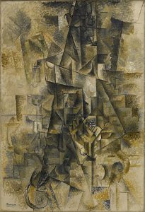 Accordionist, Ceret, summer 1911, by Pablo Picasso, oil on canvas.