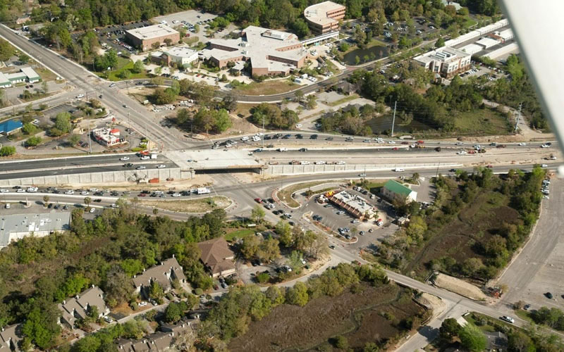 Overhead view of an overpass along Johnnie Dodds Blvd. in Mount Pleasant that was part of a bonded improvement project.  Photo:  Charleston County.