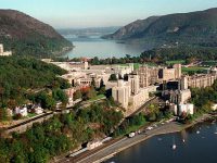 View of U.S. MIlitary Academy in West Point, N.Y., looking north up the Hudson River, 2001.  Source:  Wikimedia Commons.