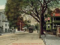 Old postcard of a trolley on Rutledge Avenue.