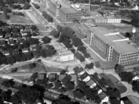 An aerial view of Pacific Mills and Olympia Mill village in Columbia.  Copyrighted image courtesy the Richland Library.