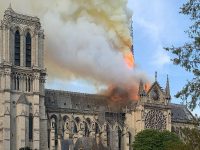 Notre Dame burns in 2019, via Wikipedia.