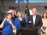 Gov,. Henry McMaster at podium during a March 15 briefing in Columbia.